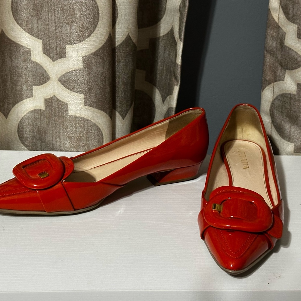 Prada Red Patent Leather Loafers